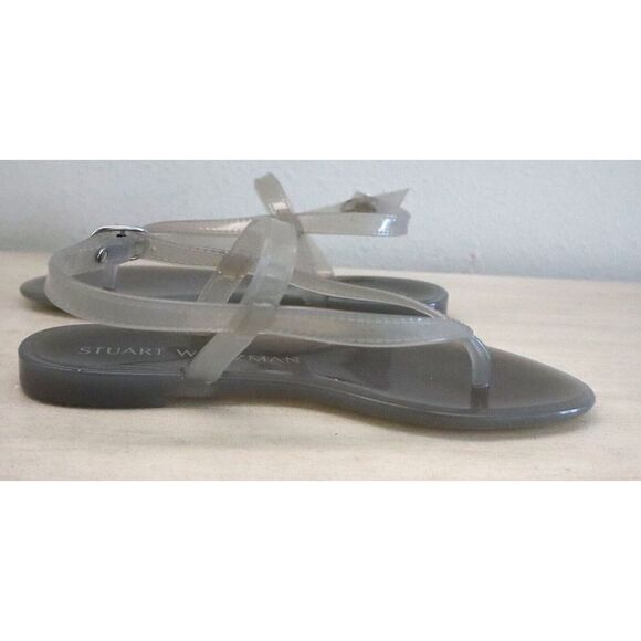 Stuart Weitzman SA740 113 Women Sz 5B Gray Summer Jelly Flat Thong Sandals $110 - Picture 5 of 9
